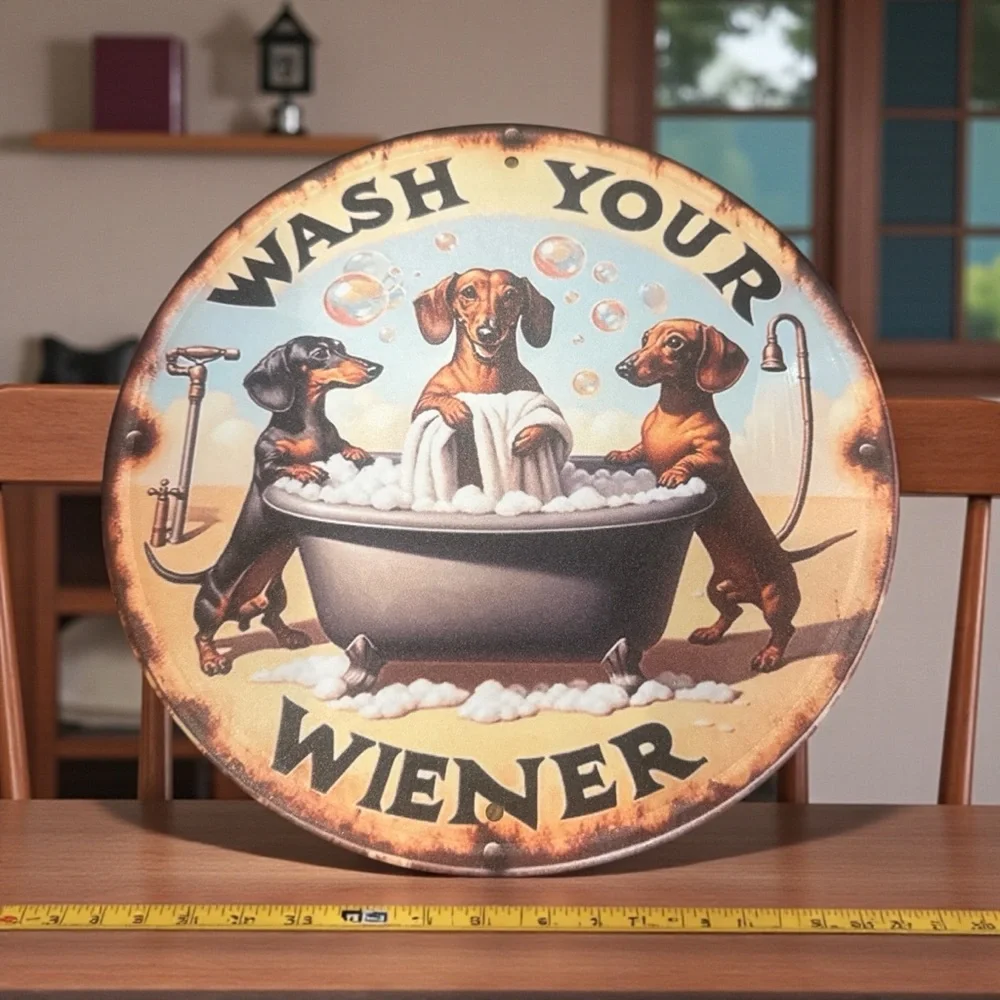 NWT Vintage Style Dachshund Bath Sign